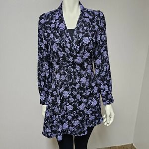 Zara Black and Purple Floral Jumpsuit